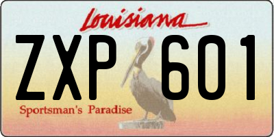 LA license plate ZXP601