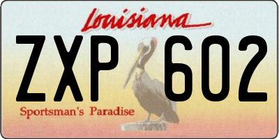 LA license plate ZXP602