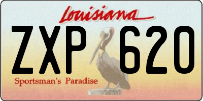 LA license plate ZXP620