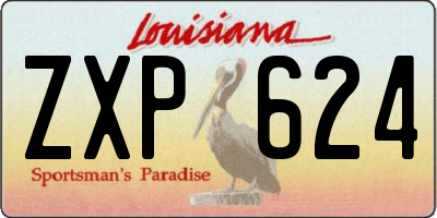 LA license plate ZXP624