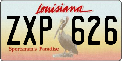LA license plate ZXP626