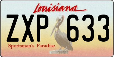 LA license plate ZXP633