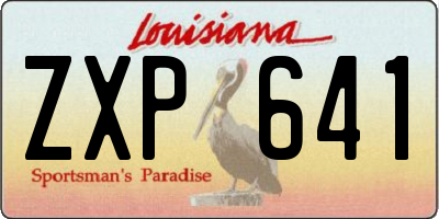 LA license plate ZXP641