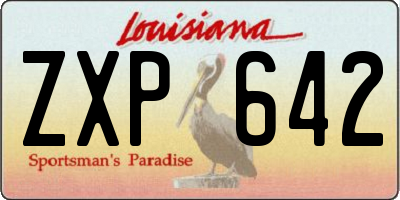 LA license plate ZXP642