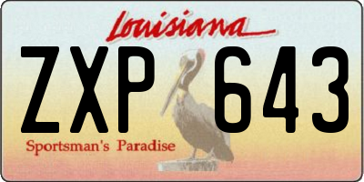 LA license plate ZXP643