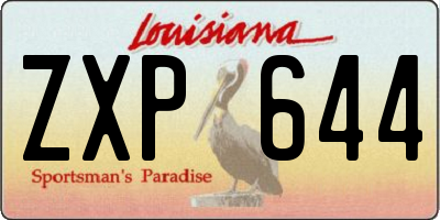 LA license plate ZXP644