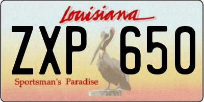 LA license plate ZXP650