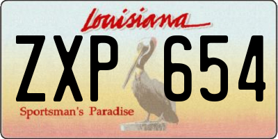 LA license plate ZXP654