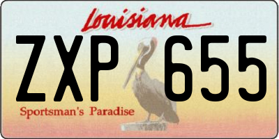 LA license plate ZXP655