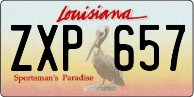 LA license plate ZXP657