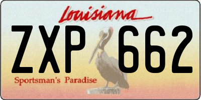 LA license plate ZXP662