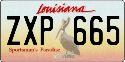 LA license plate ZXP665