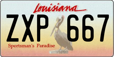 LA license plate ZXP667