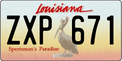 LA license plate ZXP671