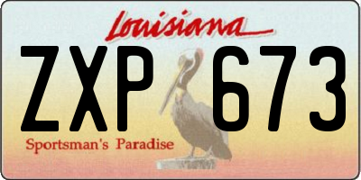 LA license plate ZXP673