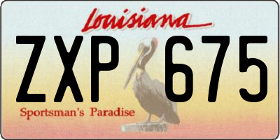 LA license plate ZXP675