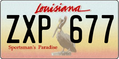 LA license plate ZXP677