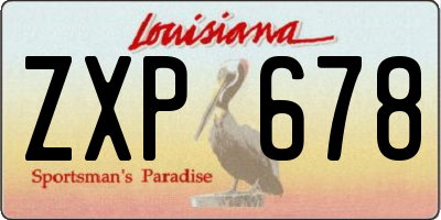 LA license plate ZXP678