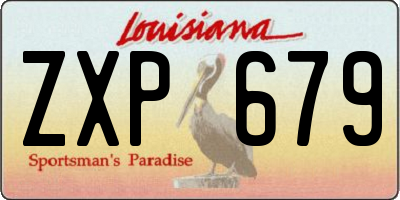 LA license plate ZXP679