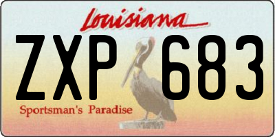 LA license plate ZXP683
