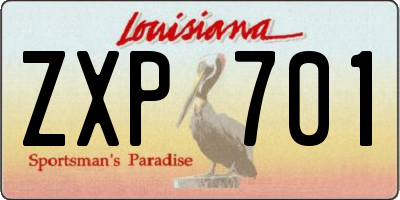 LA license plate ZXP701