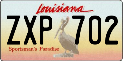 LA license plate ZXP702