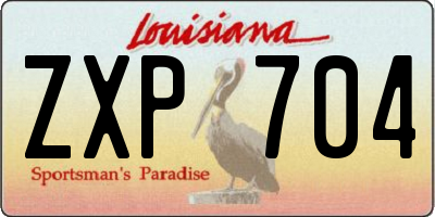 LA license plate ZXP704