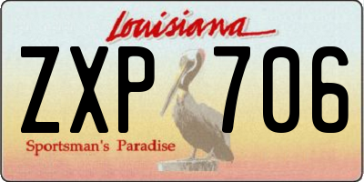 LA license plate ZXP706