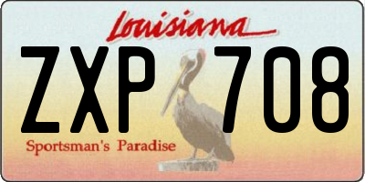 LA license plate ZXP708