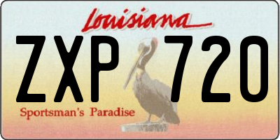 LA license plate ZXP720