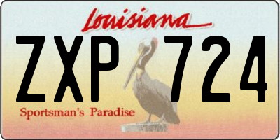 LA license plate ZXP724