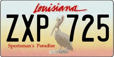 LA license plate ZXP725