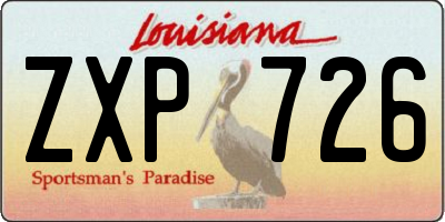 LA license plate ZXP726