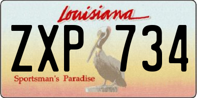 LA license plate ZXP734