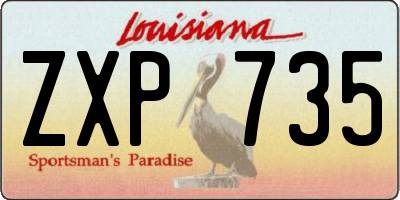 LA license plate ZXP735