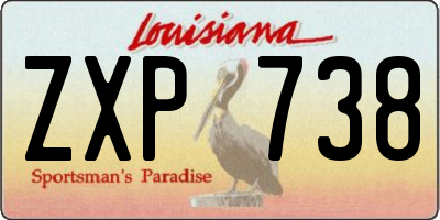 LA license plate ZXP738