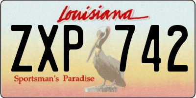 LA license plate ZXP742