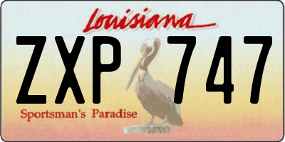 LA license plate ZXP747