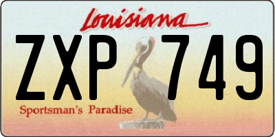 LA license plate ZXP749
