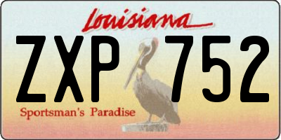 LA license plate ZXP752