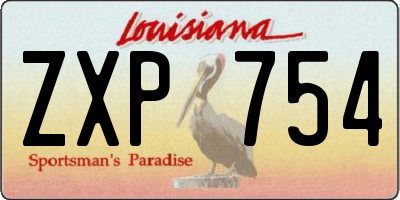 LA license plate ZXP754