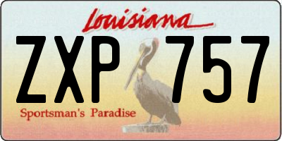 LA license plate ZXP757
