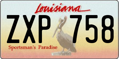 LA license plate ZXP758