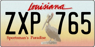 LA license plate ZXP765