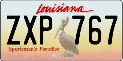 LA license plate ZXP767