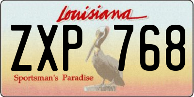 LA license plate ZXP768