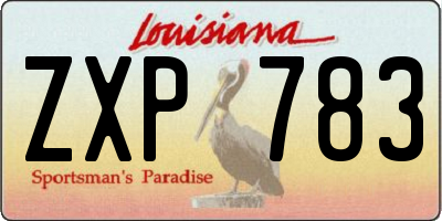 LA license plate ZXP783