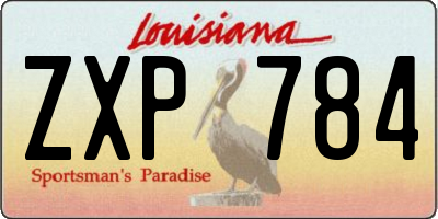 LA license plate ZXP784