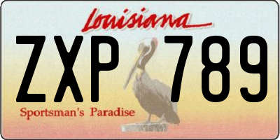 LA license plate ZXP789