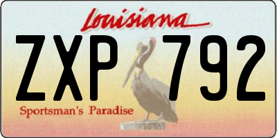 LA license plate ZXP792